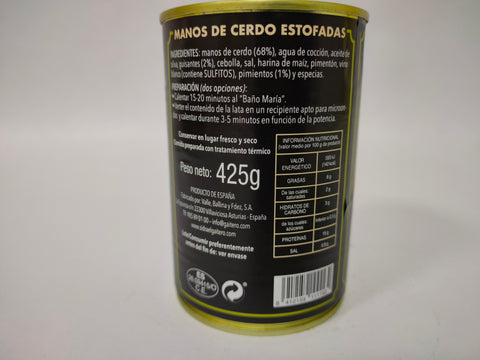 MANOS DE CERDO SIDRA EL GAITERO