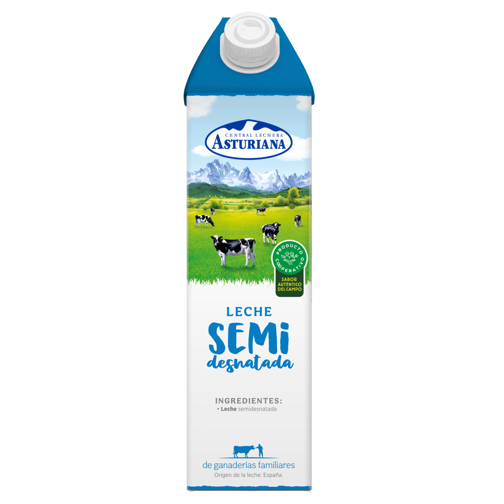 Leche Semidesnatada Central Lechera Asturiana Brik 1L La Cooperativa