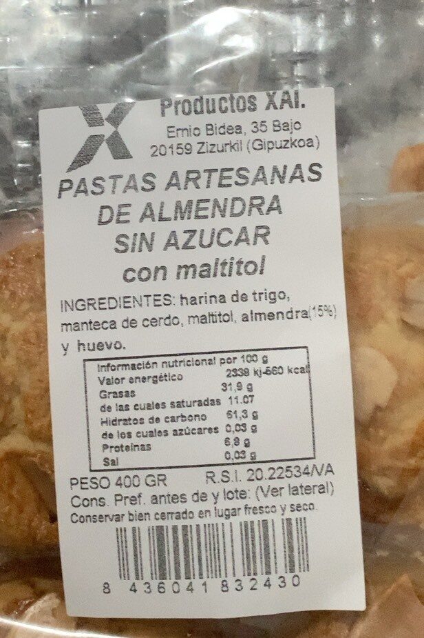 ALMENDRADOS S/AZUCAR BLANCO 400 GRS. BLANCO DISTRIBUCIONES, S.L.
