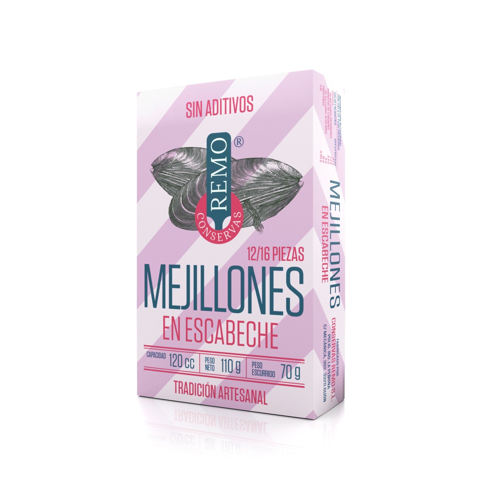 MEJILLONES ESCABECHE REMO 12/16 OL-115 CONSERVAS REMO, S.L