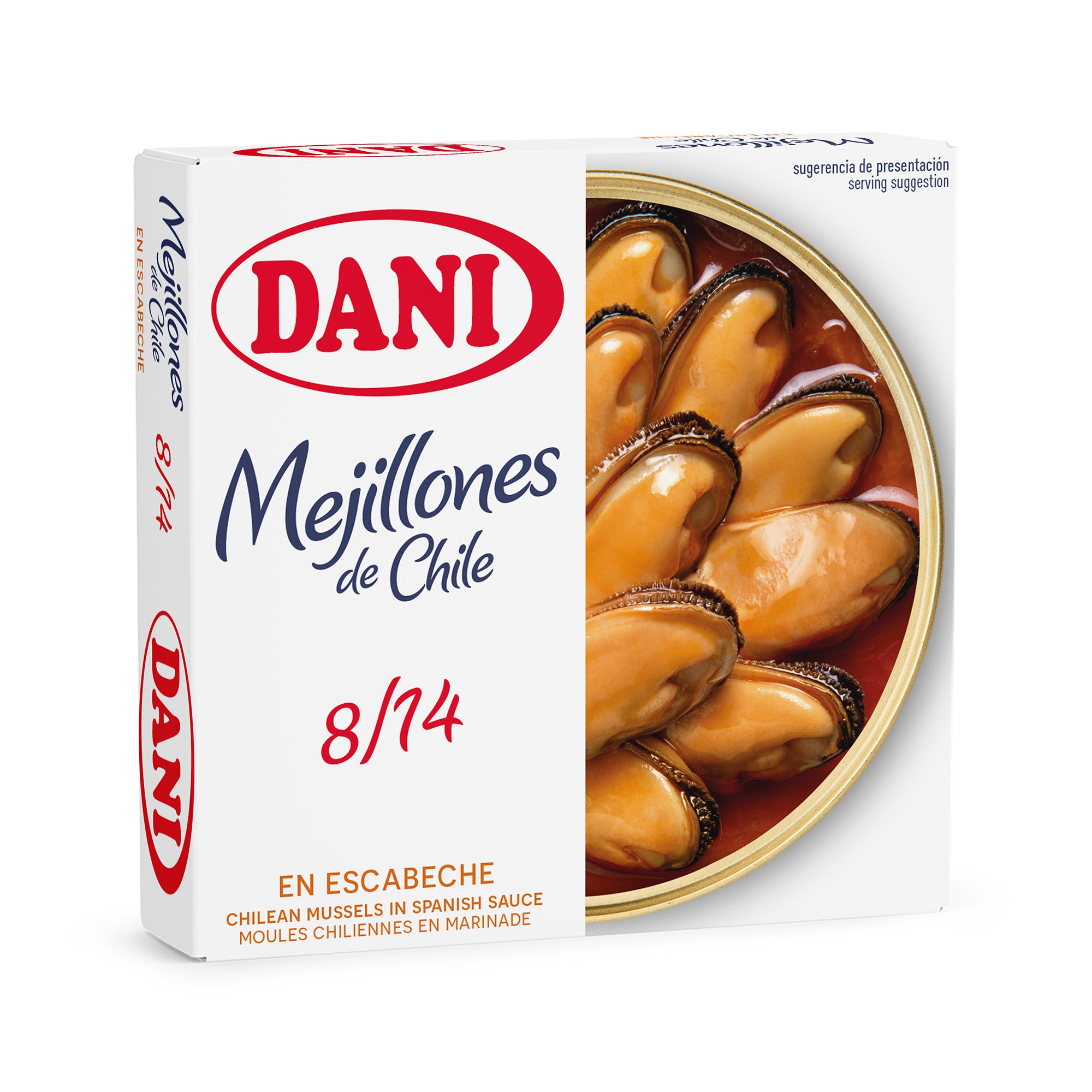 MEJILLONES ESCABECHE DANI 8/14 RO120 CONSERVAS DANI, S.A.U.