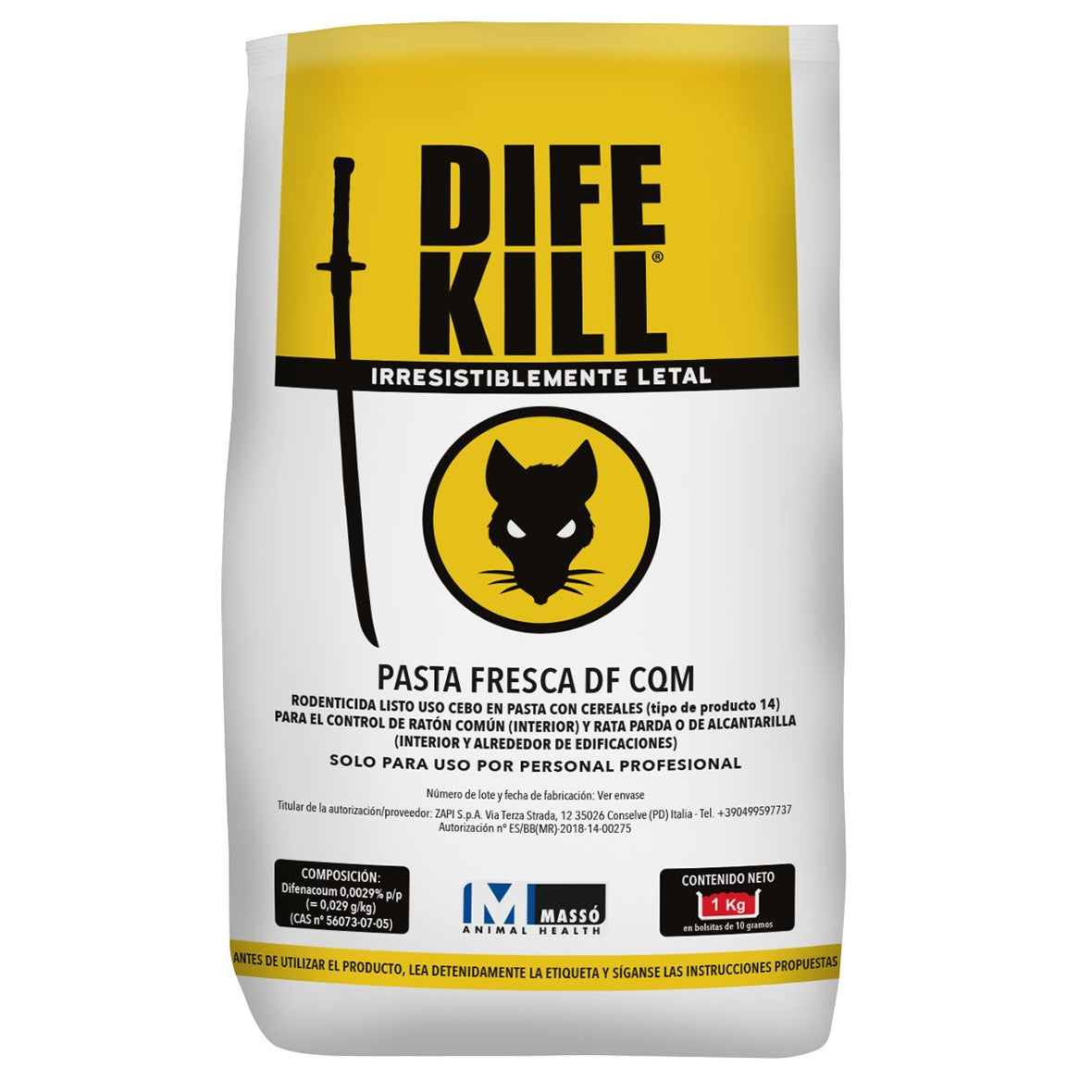 RATICIDA DIFEKILL 1KG MASSÓ