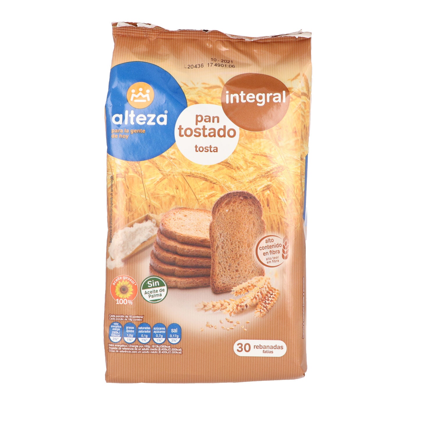 PAN ALTEZA INTEGRAL 30REB.270G HIJOS DE LUIS RODRIGUEZ, S.A.