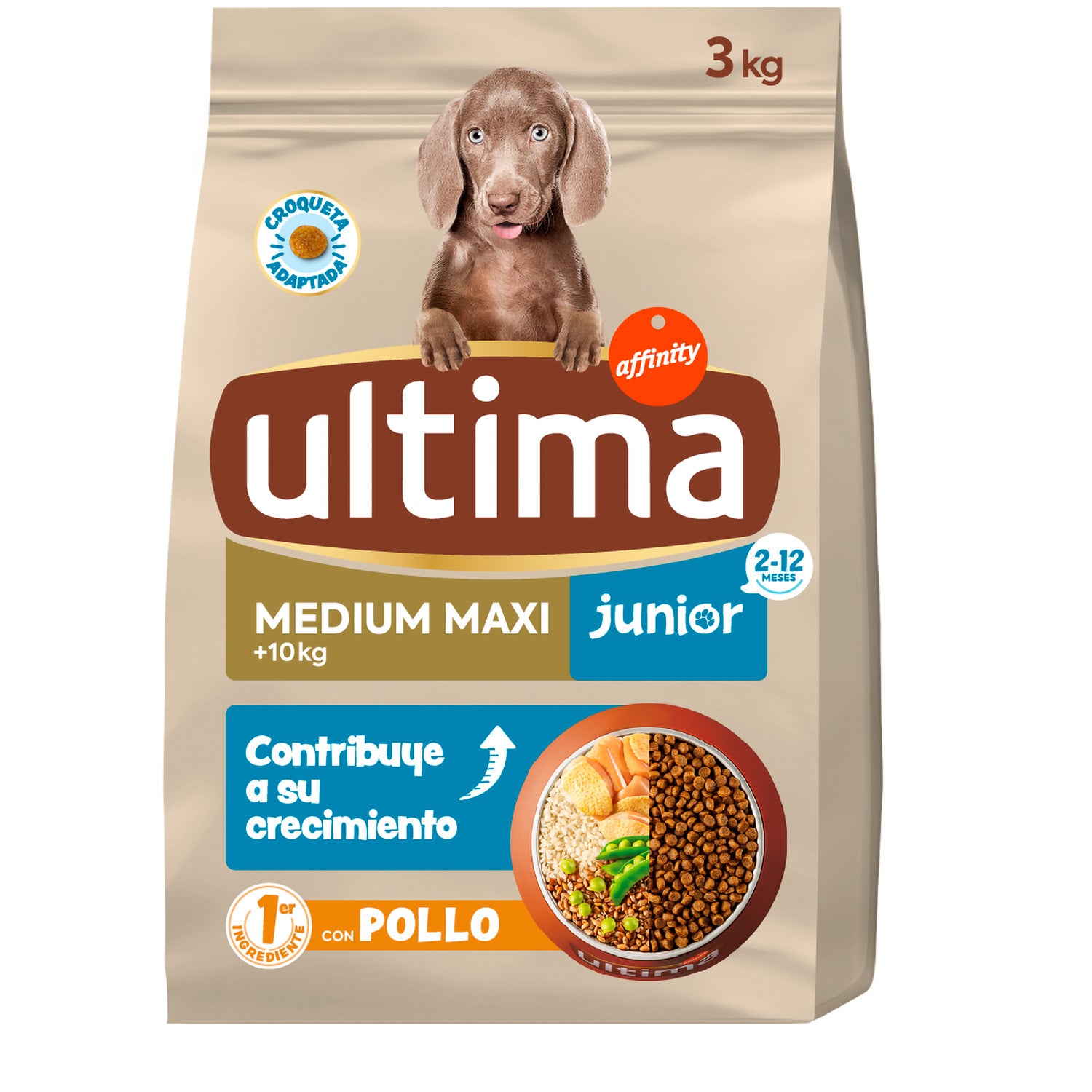 ULTIMA PS MEDIUM-MAXI JUNIOR POLLO A. 3 KG. HJ HIJOS DE LUIS RODRIGUEZ, S.A.