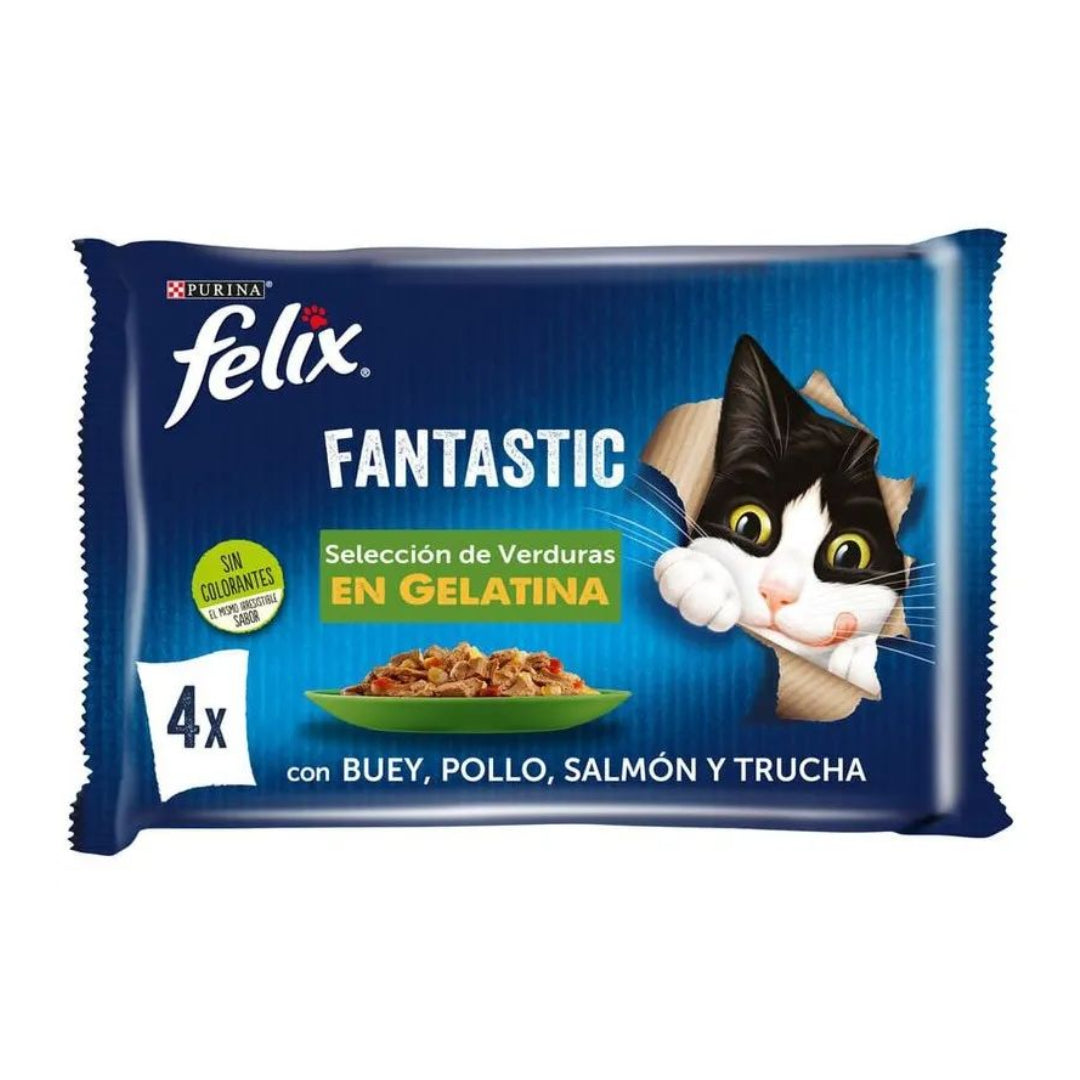 FELIX FANTASTIC SELECCION VERDURAS 4x85G ASTURMASCOTAS PETS S.L.U. (FRISKIES)