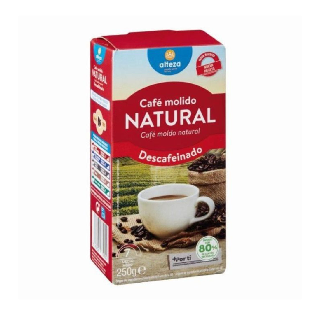 CAFE NATURAL DESCAFEINADO ALTEZA 250 G HIJOS DE LUIS RODRIGUEZ, S.A.