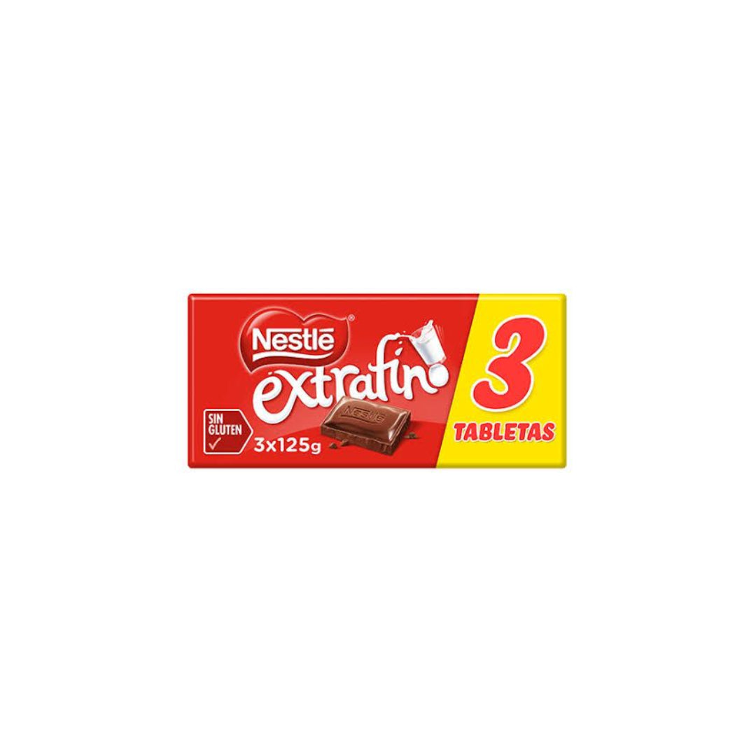 CHOCOLATE NESTLE LECHE LOTE 3x125G HIJOS DE LUIS RODRIGUEZ, S.A.
