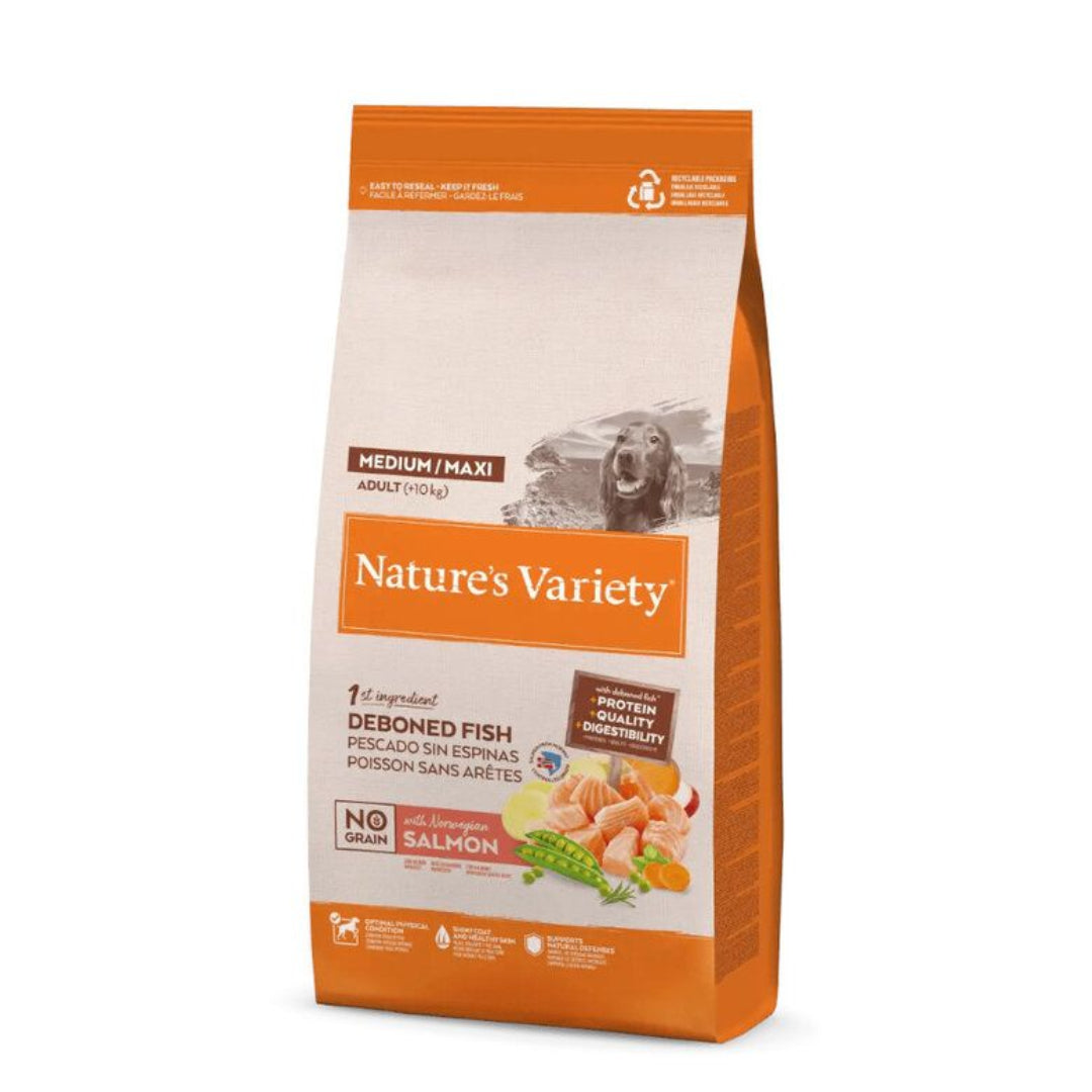 PS NATURE´S V. NO GRAIN ADULTO MED/MAXI SALMON 3KG. AFFINITY PETCARE, S.A.U. (5727)