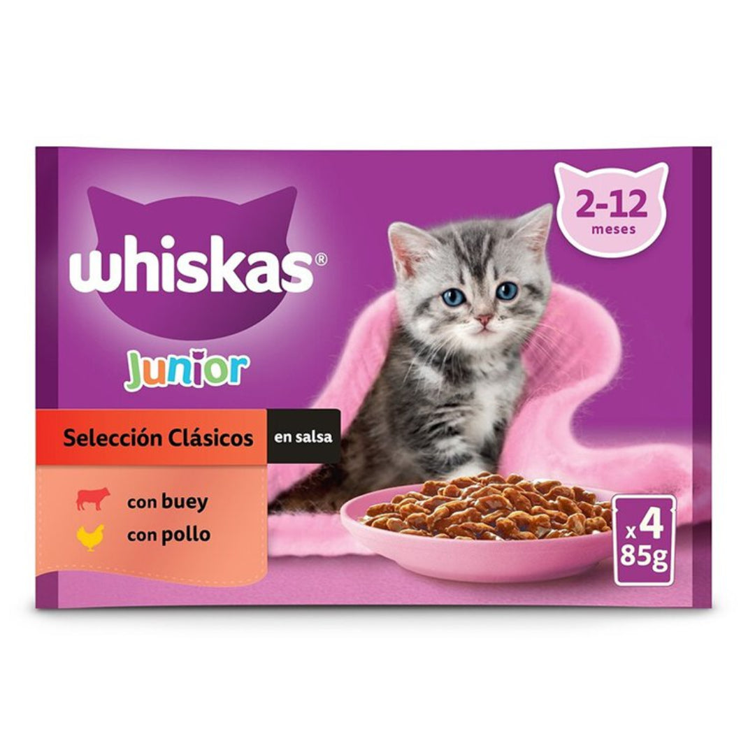 GH WHISKAS JUNIOR SELECCION CLASICA 4 X 85 GR DISTRIVET, S.L.