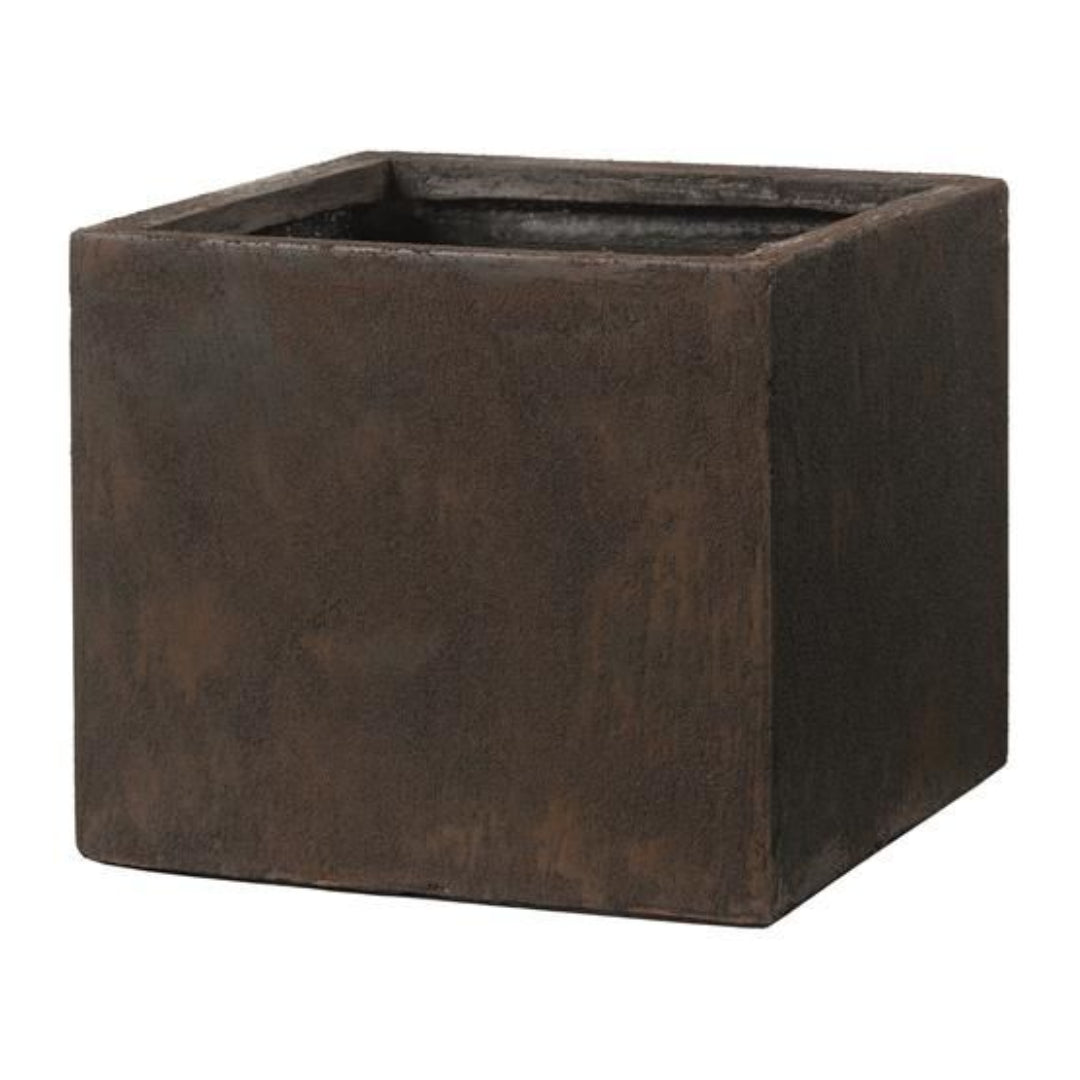 MACETA CUBO RUST FIBRA 40 CM EHLIS, S.A. (FANSA)