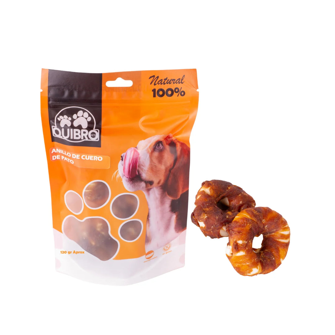 SNACK ANILLO DE CUERO DE PATO 120 GR QUIBRO QUIBROPETS, S.L.U.
