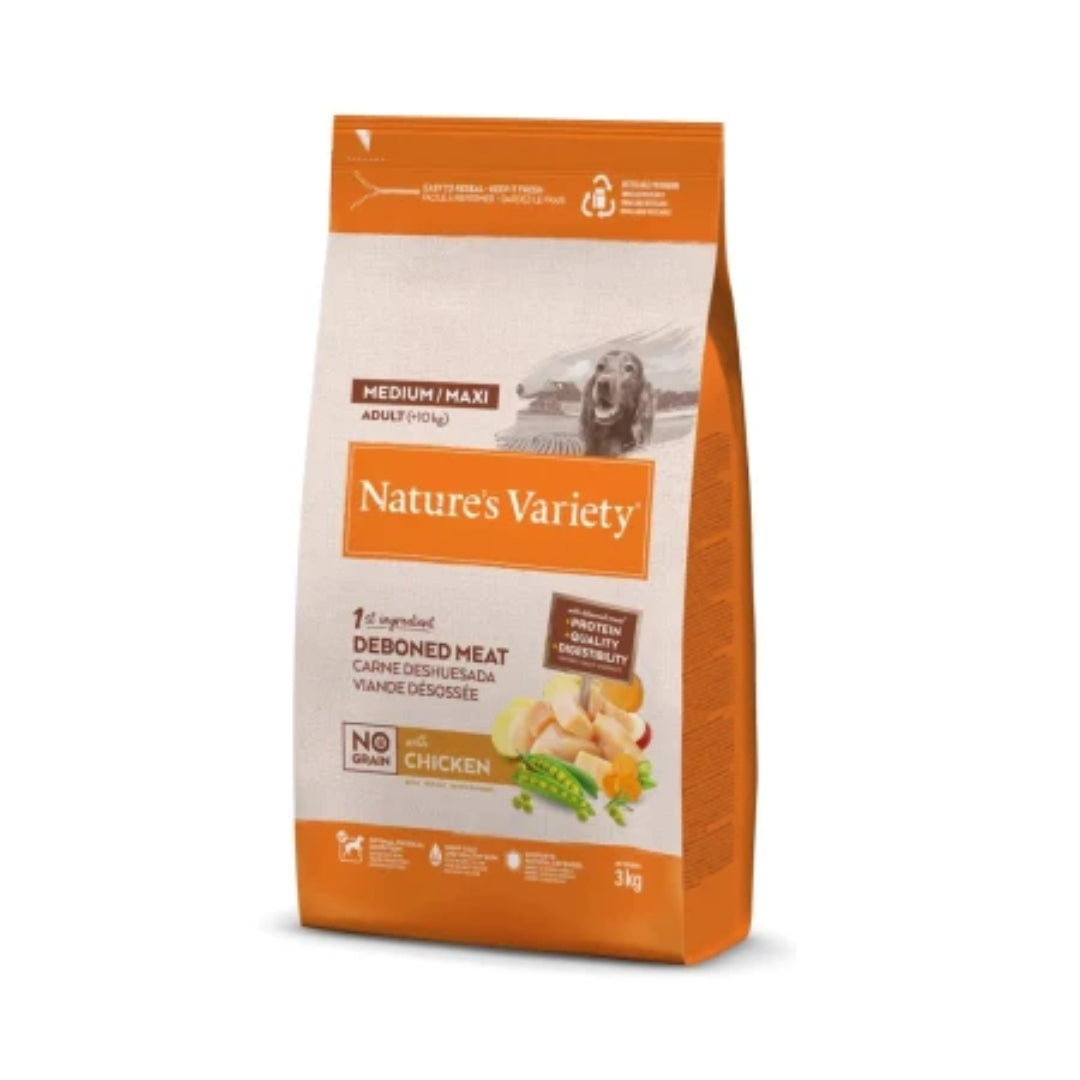 PS NATURE´S V. NO GRAIN MED/MAXI ADULTO POLLO 3KG. AFFINITY PETCARE, S.A.U. (5727)