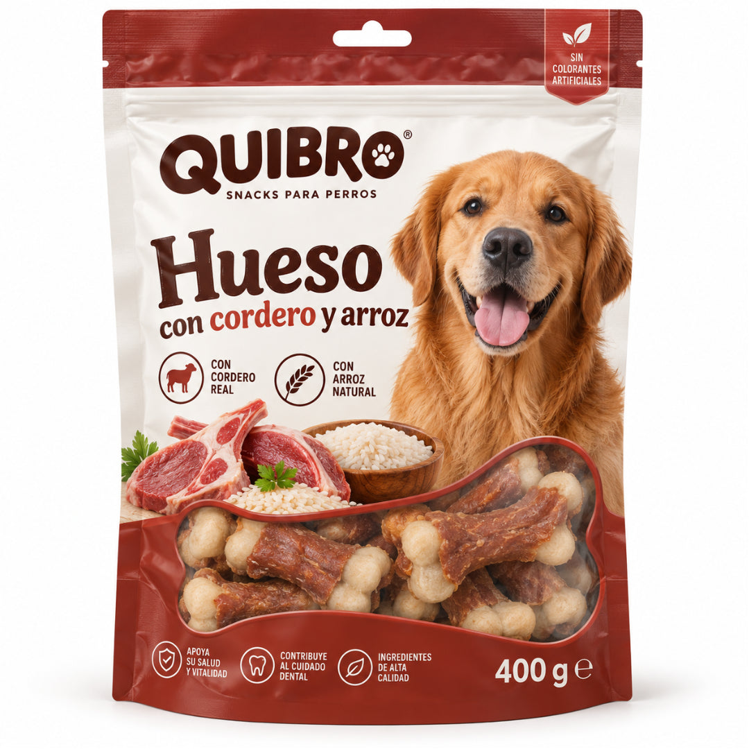 SNACK HUESO CON CORDERO/ARROZ 400 GR QB QUIBROPETS, S.L.U.