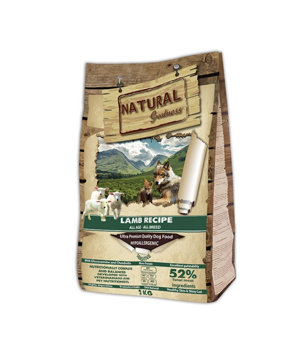 Alimentación seca NATURAL GREATNESS sabor cordero para perros - La Cooperativa