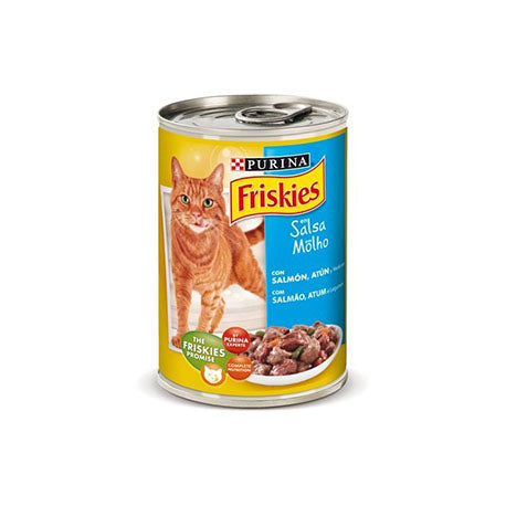 Alimento húmedo para gatos adultos FRISKIES Salmón, atún y verduras 400G