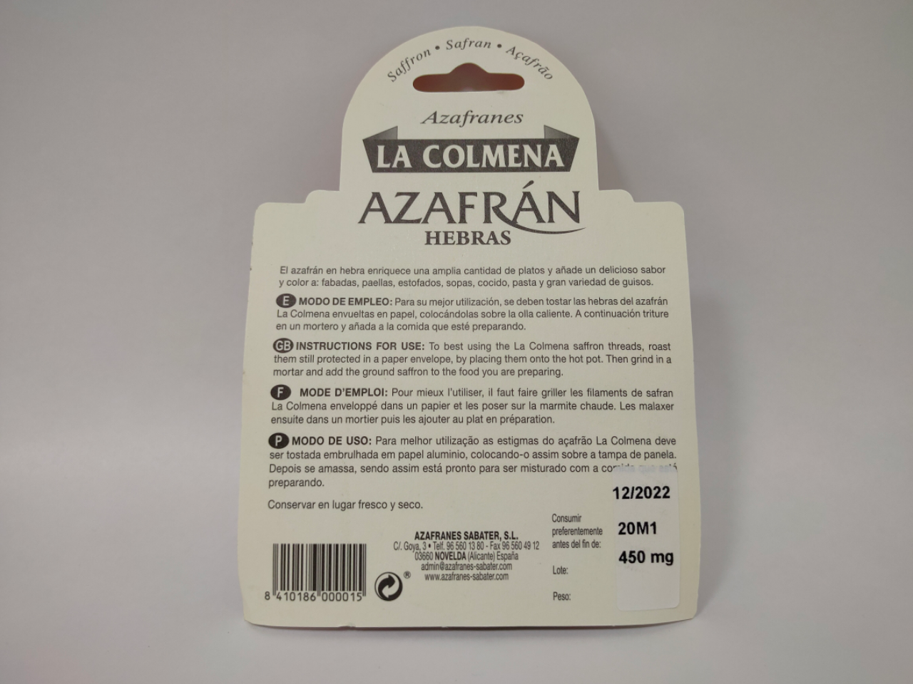Azafrán LA COOPERATIVA rama blister 5/1 LACOOPERATIVA