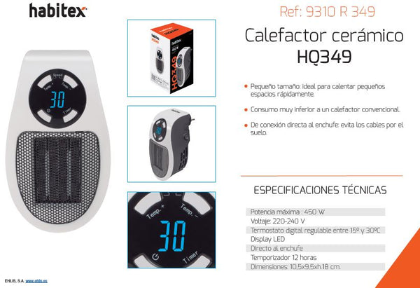 Mini calefactor cerámico Habitex HQ349
