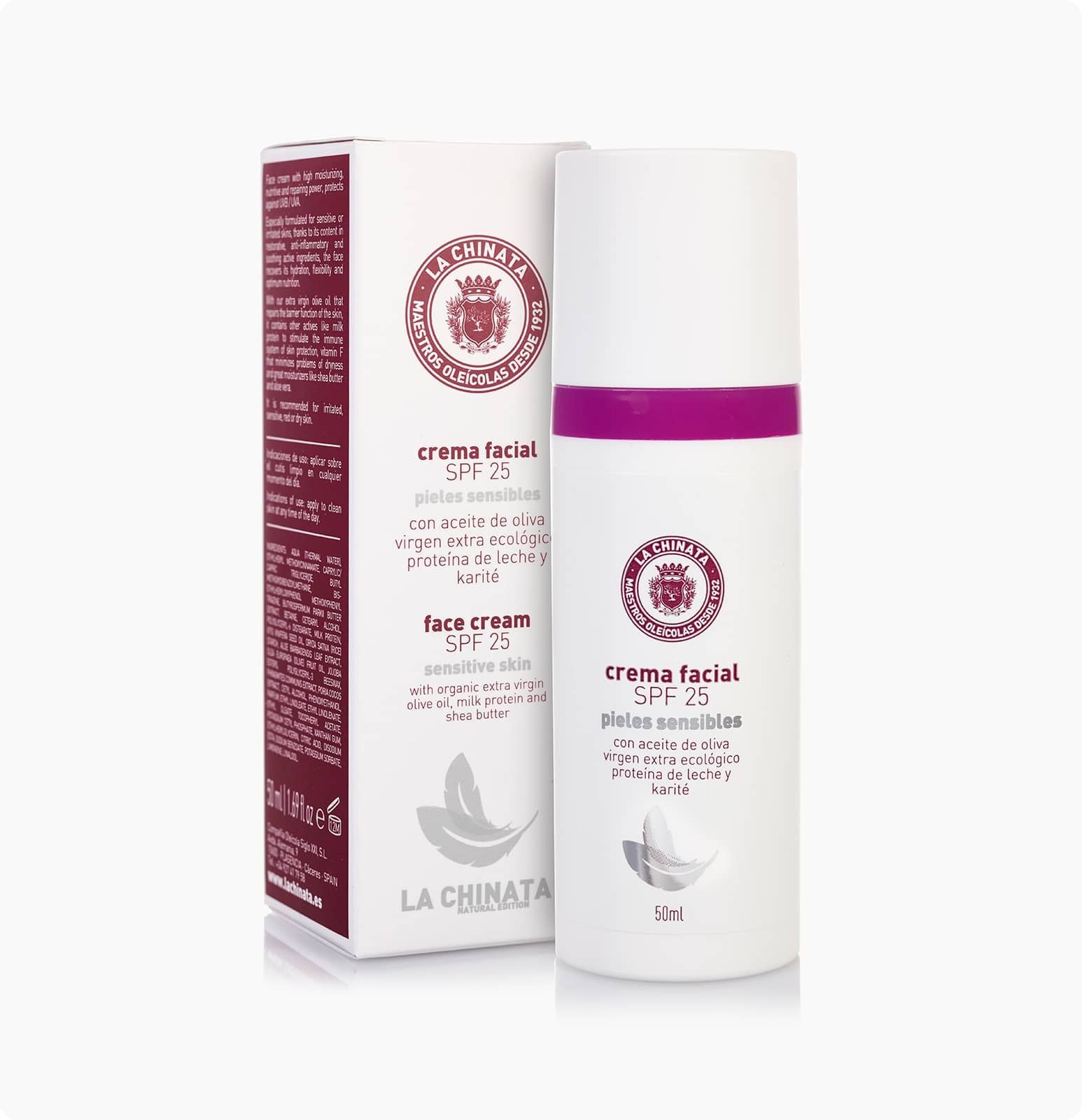 CREMA FACIAL SPF25 PIELES SENSIBLES LA CHINATA 50ml - La Cooperativa