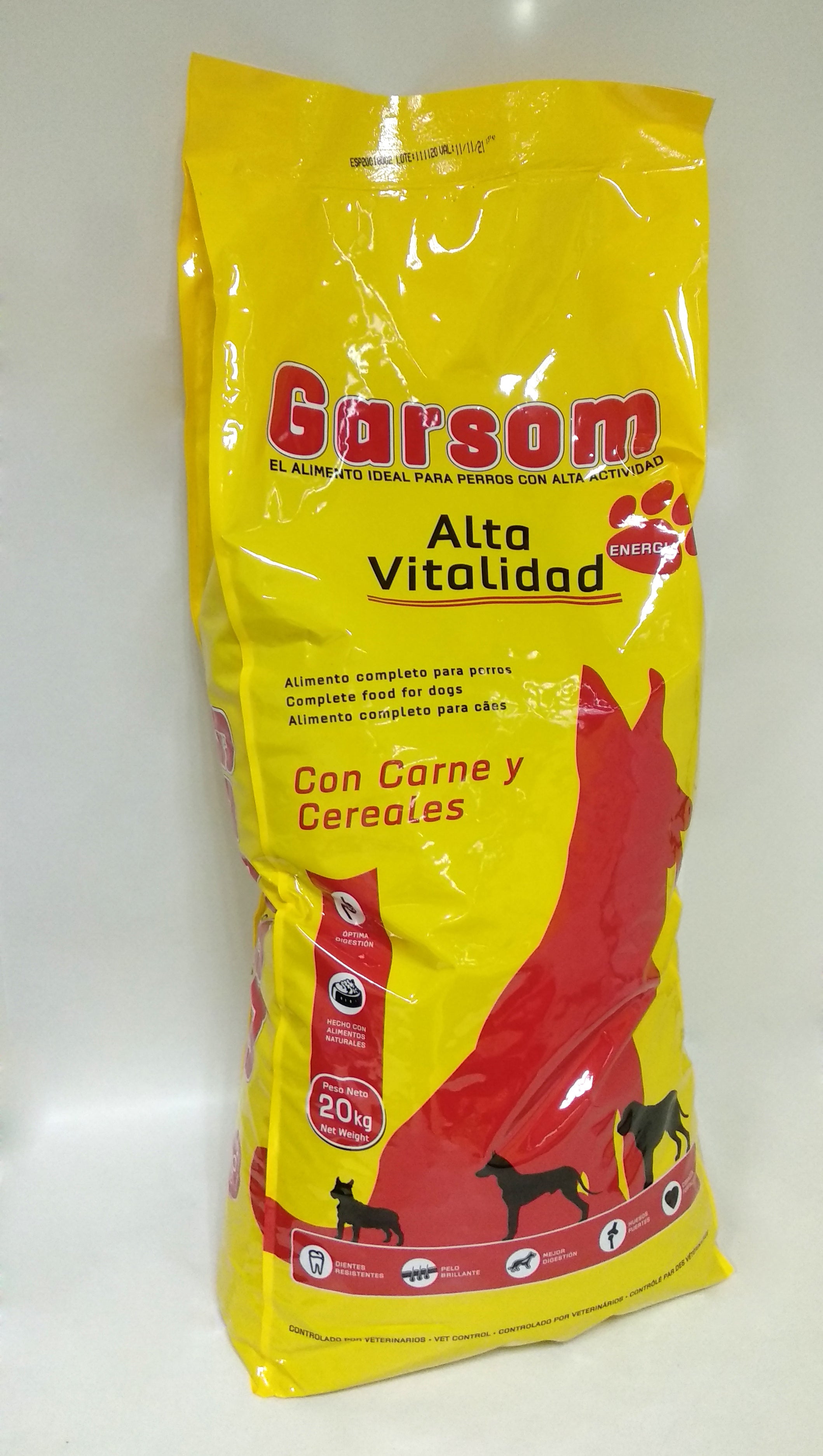 ALIMENTO SECO PARA PERRO ADULTO GARSOM ALTA ENERGÍA 20KG GARSOM