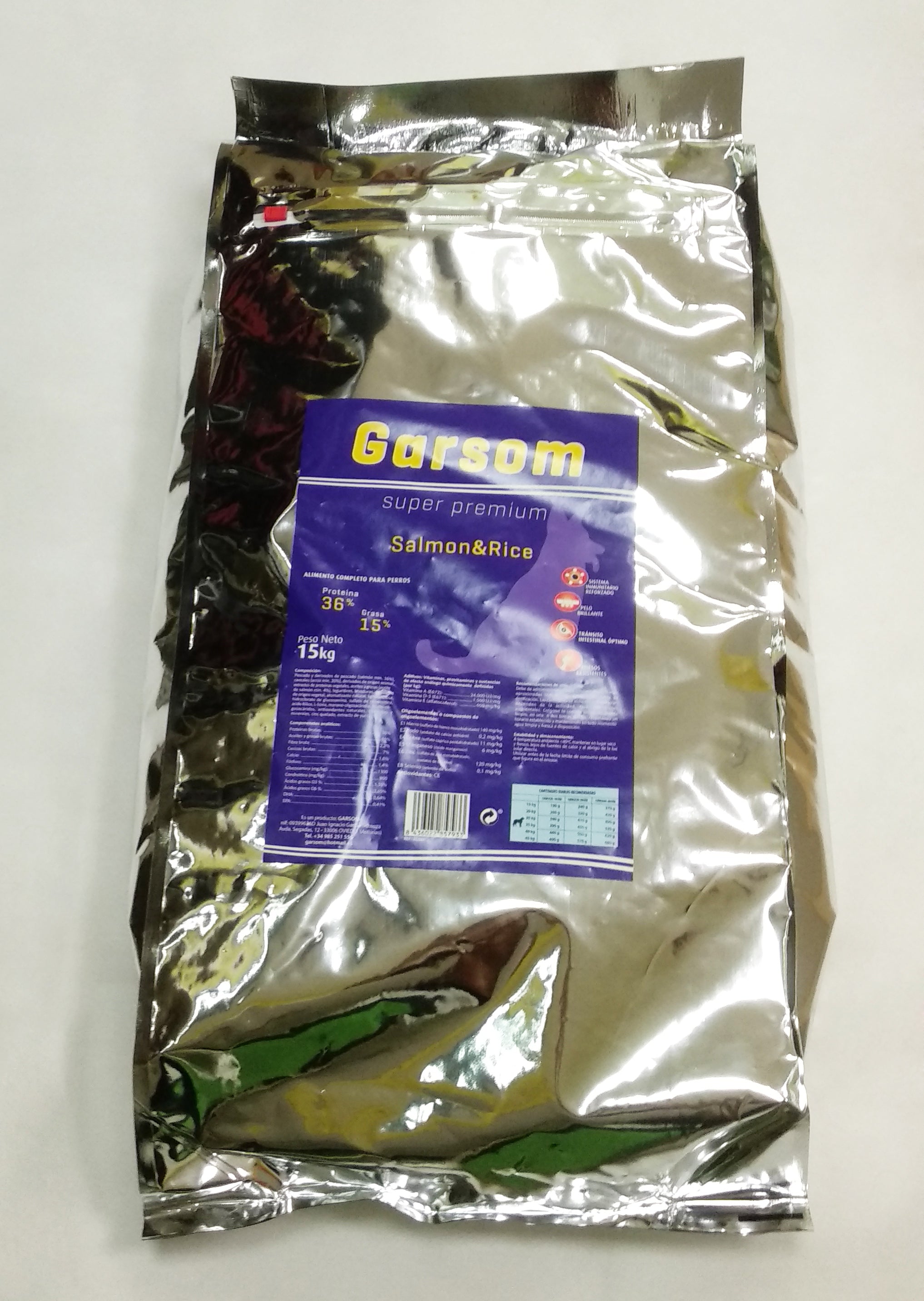 Alimento seco para perro adulto GARSOM PREMIUM Salmón 15KG GARSOM