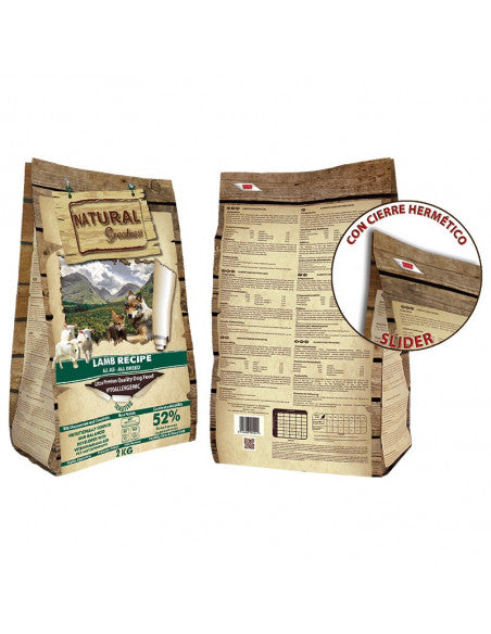 Alimentación seca NATURAL GREATNESS sabor cordero para perros - La Cooperativa
